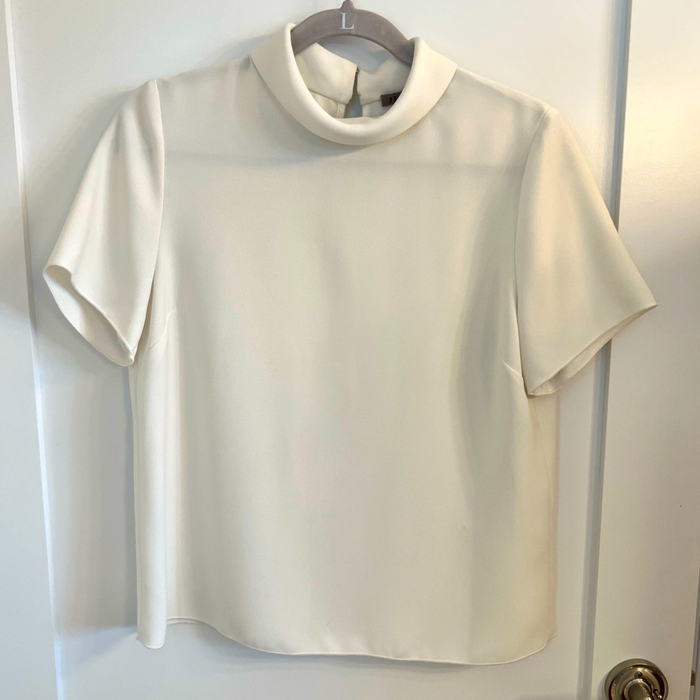 Last Chance! Jigsaw Off White Cream Crepe Blouse Top